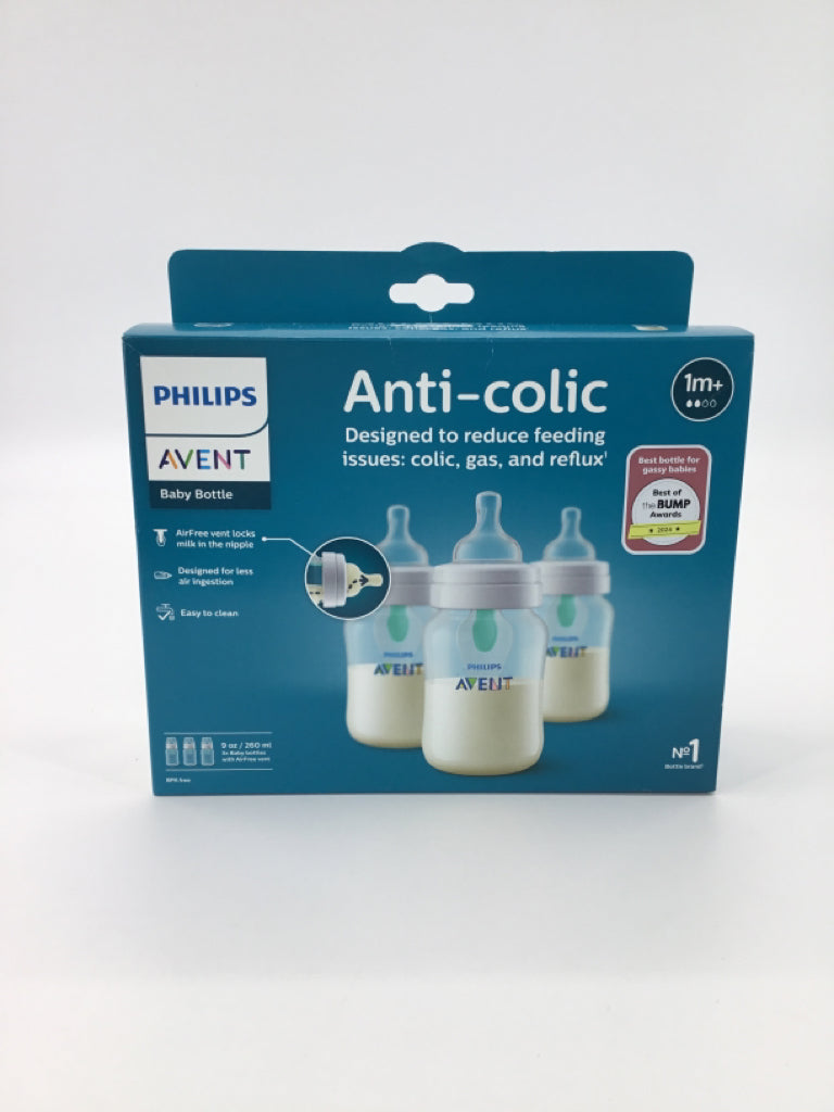 Philips Avent Anti-Colic Bottles 9 Oz - 3 Pack - New in Box
