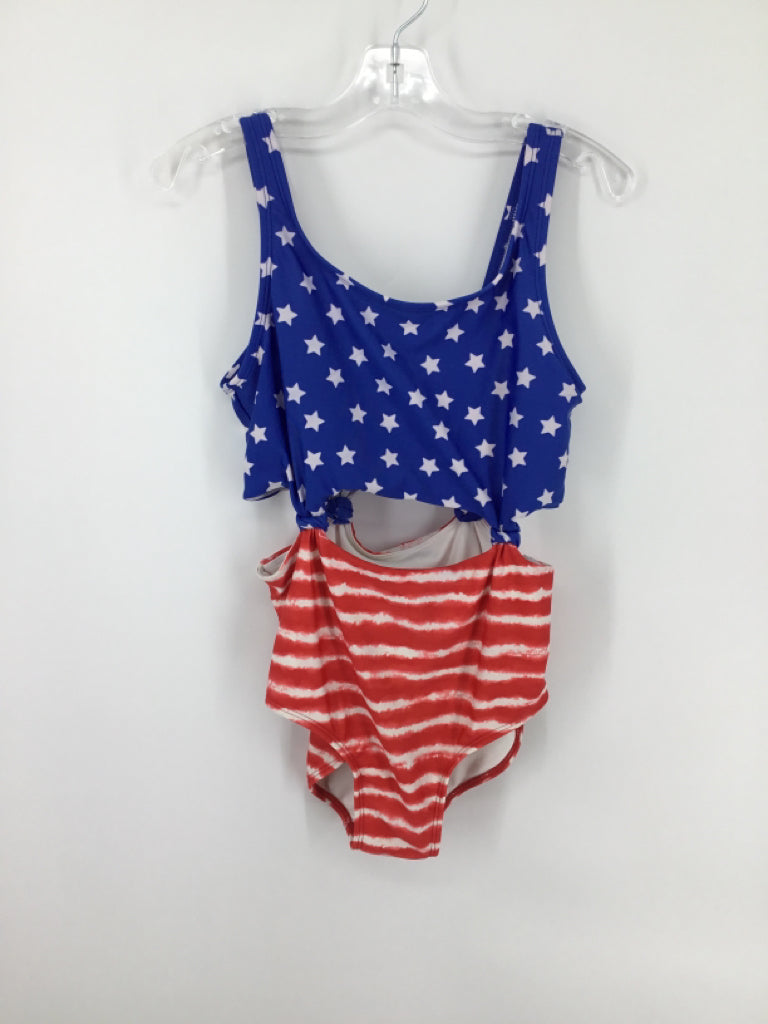 Art Class Child Size 10 Blue Stars & Stripes Swimsuit