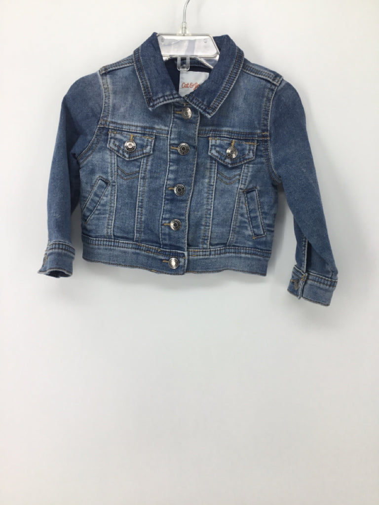 Cat & Jack Child Size 12 Months Blue Solid Jacket - boys