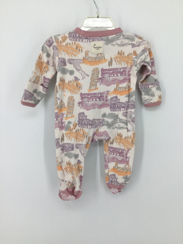 Burt's Bees Baby Child Size 0-3 Months Pink Sleepers