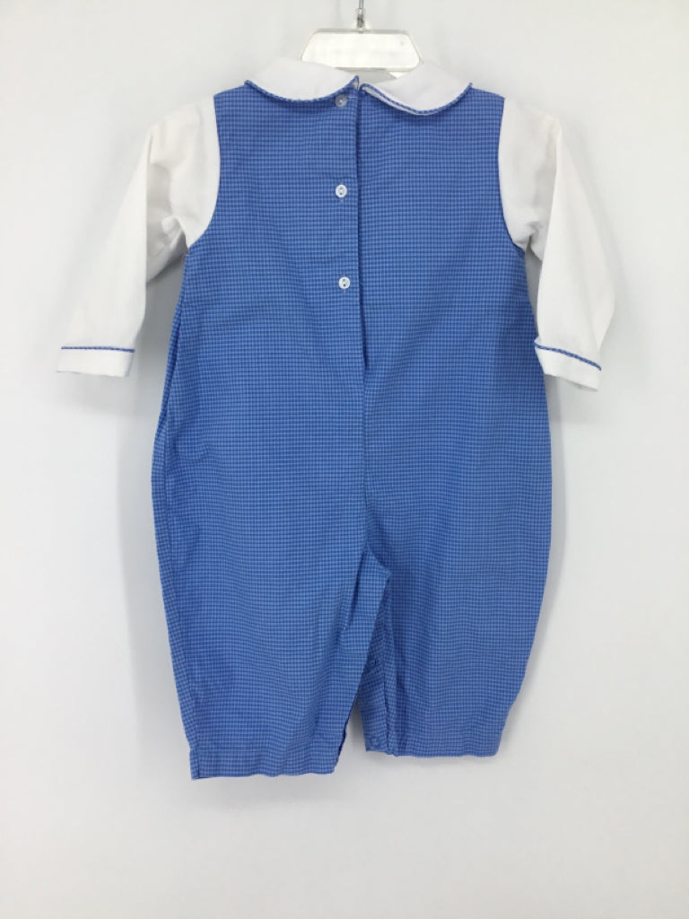 Petit Ami Child Size 6 Months Blue smocked Outfit - boys