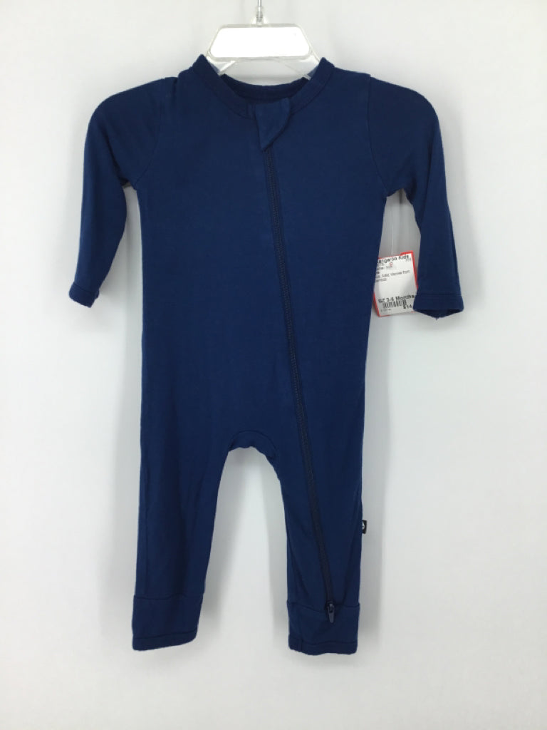 Kyte Child Size 3-6 Months Blue Solid Pajamas - boys