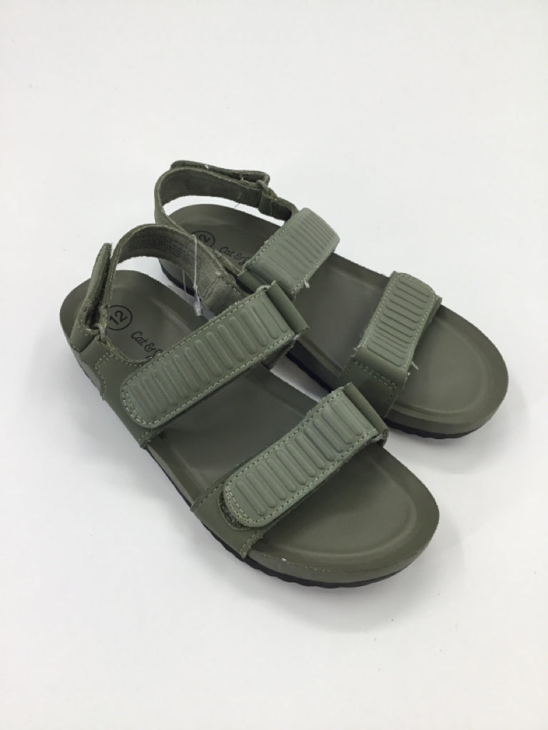 Cat & Jack Child Size 12 Green Sandals/Flip Flops