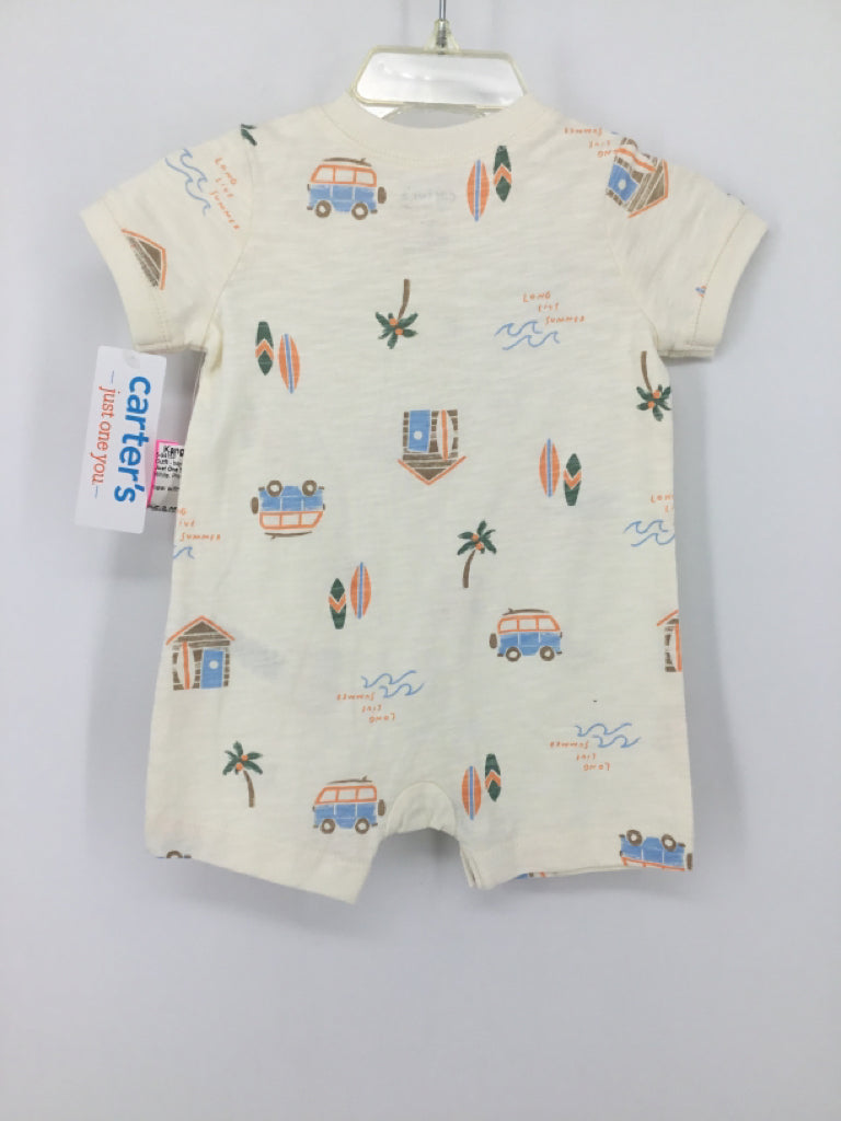 Just One You Made by Carters Child Size 3 Months White Print Outfit - boys