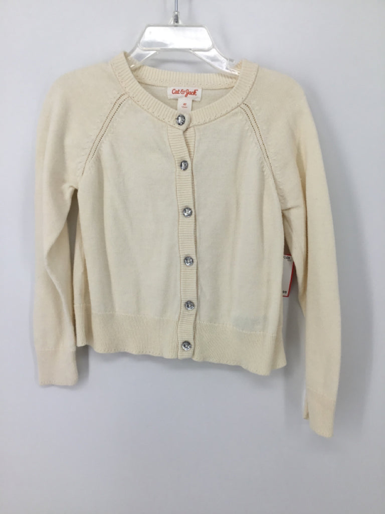 Cat & Jack Child Size 4 Cream Sweater - girls
