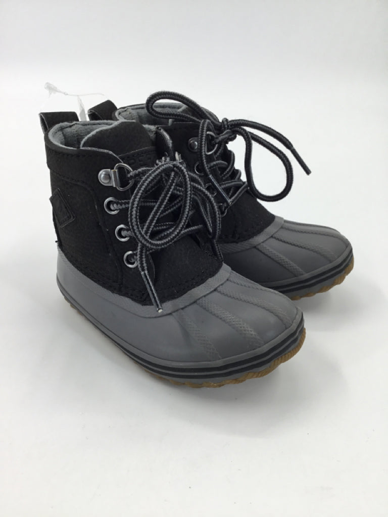 Sperry Child Size 7 Toddler Black Rain/Snow Boots