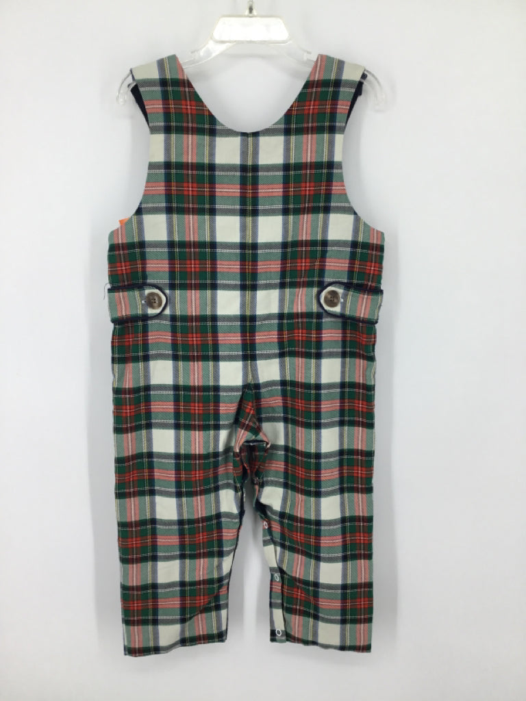 The Beaufort Bonnet Co Child Size 18-24 Months Green Plaid Outfit - boys