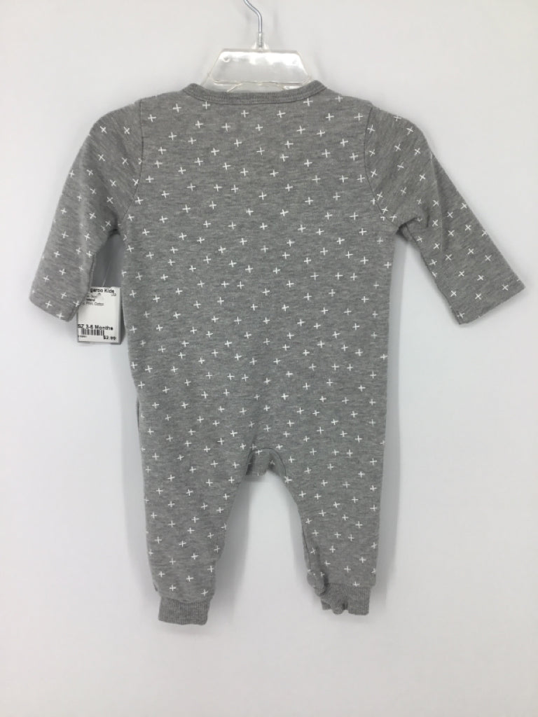cloud island Child Size 3-6 Months Gray Print Pajamas - boys