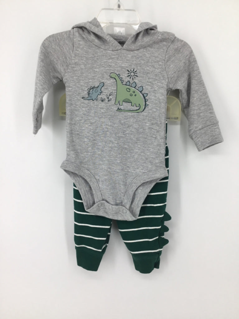 Carter's Child Size 6 Months Gray Dinosaur Outfit - boys