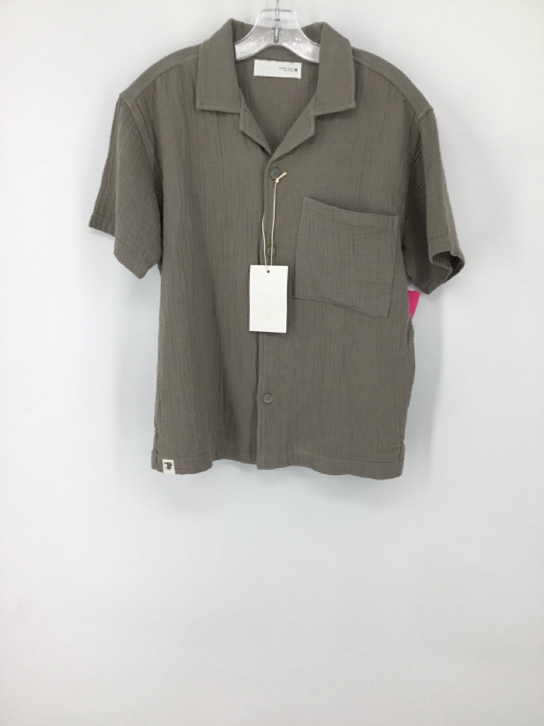 Zara Child Size 9 Gray Solid Shirt - boys