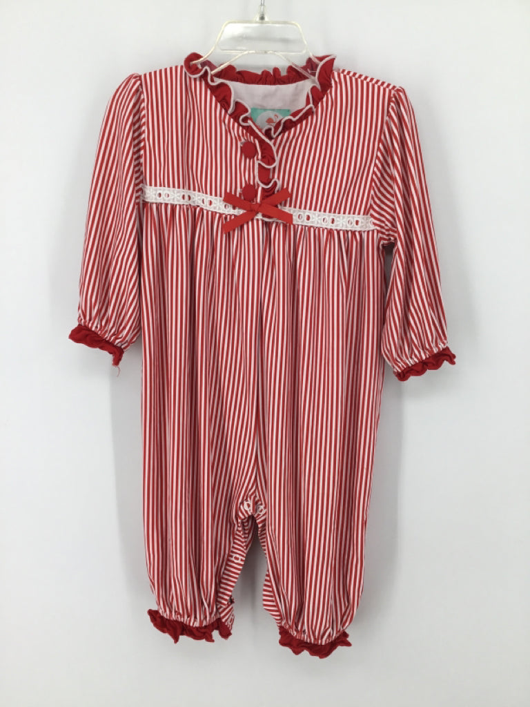 The Smocked Flamingo Child Size 12 Months Red Outfit - girls