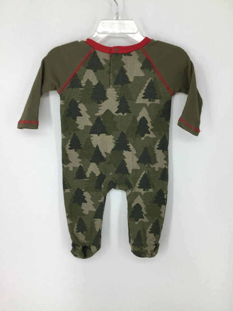 Mudpie Child Size 0-3 Months Green Christmas Outfit