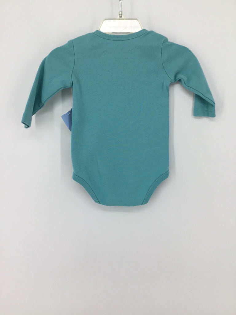 primary Child Size 3-6 Months Blue Onesie