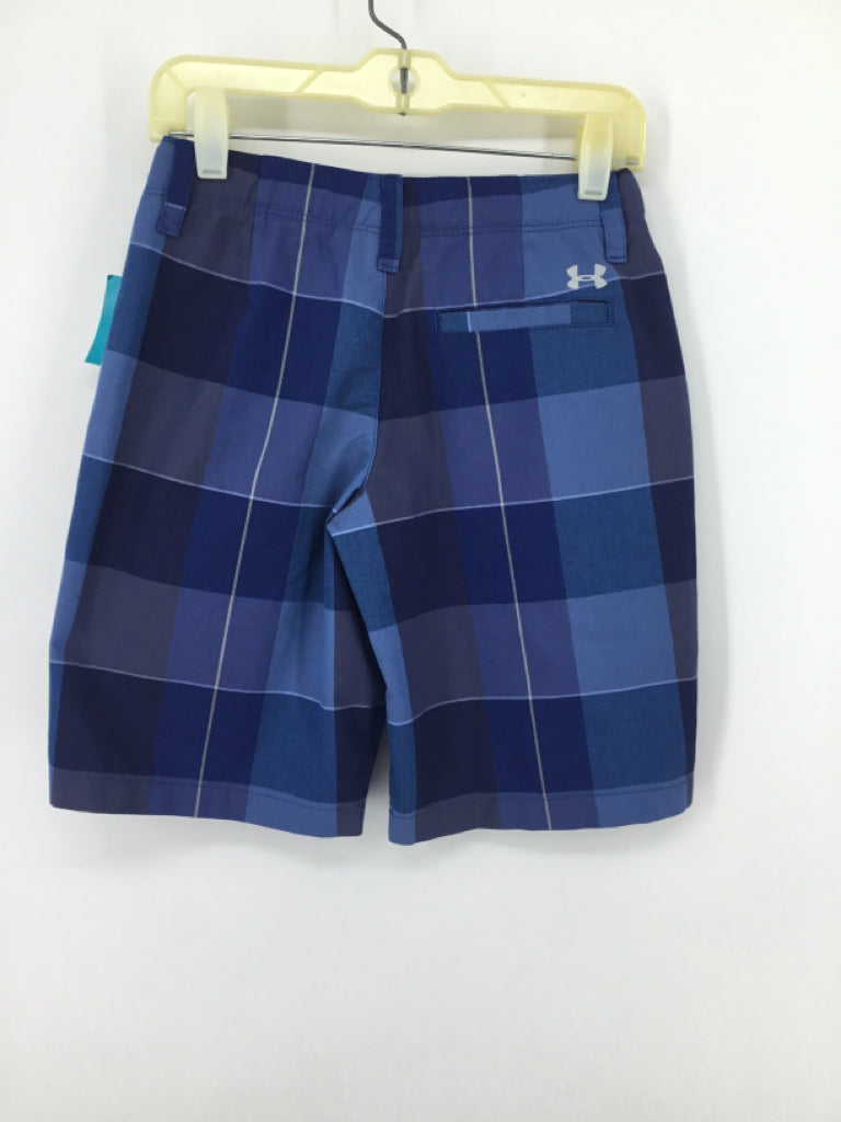 Under Armour Child Size 8 Blue Plaid Shorts - boys