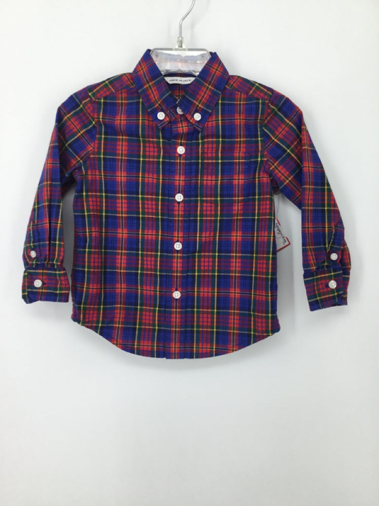 Janie and Jack Child Size 12-18 Months Multi-Color Plaid Shirt - boys
