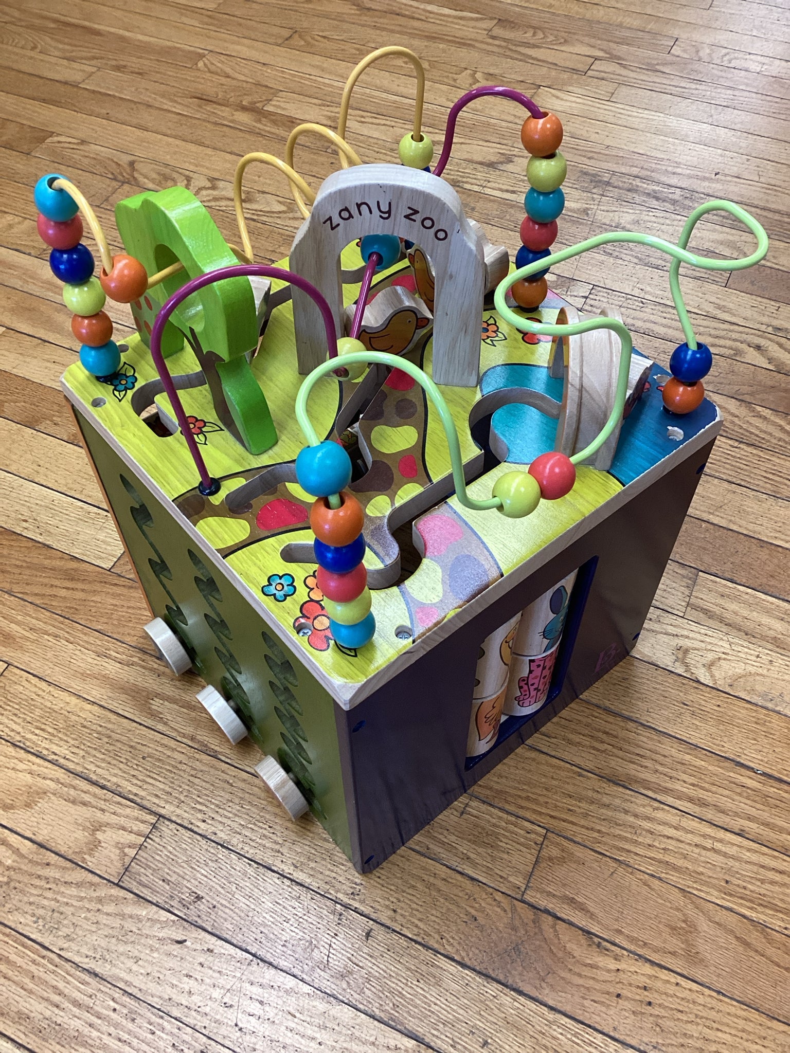 B Toys Zany Zoo Wooden Activity Cube
