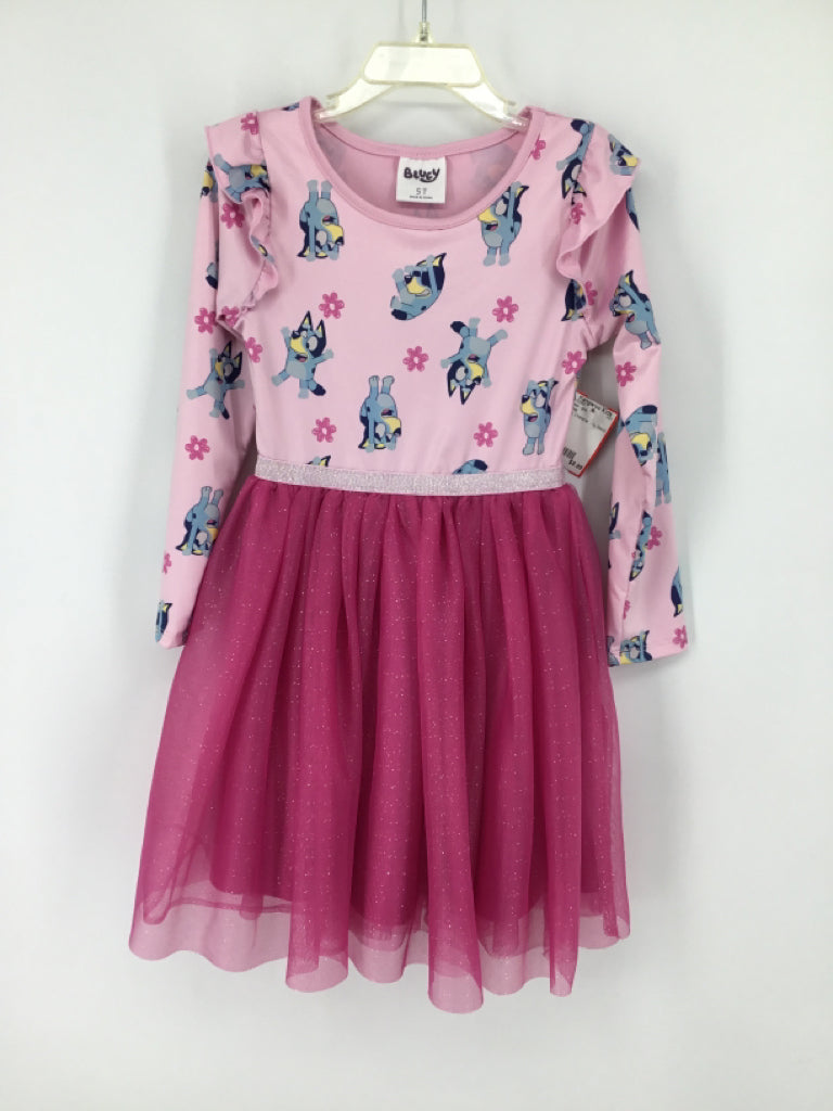 Bluey Child Size 5 Pink Dress - girls