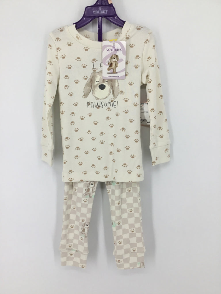 Warmies Child Size 2 Tan Dog Pajamas - boys