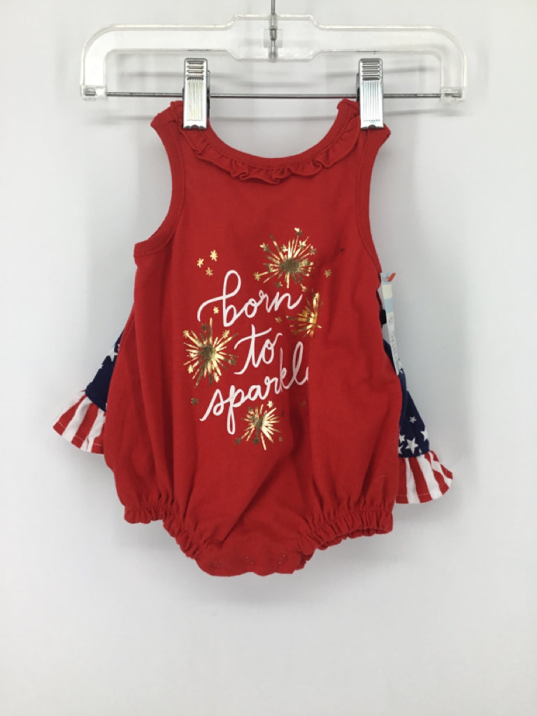 Cat & Jack Child Size 0-3 Months Red Stars & Stripes Outfit Set of 2
