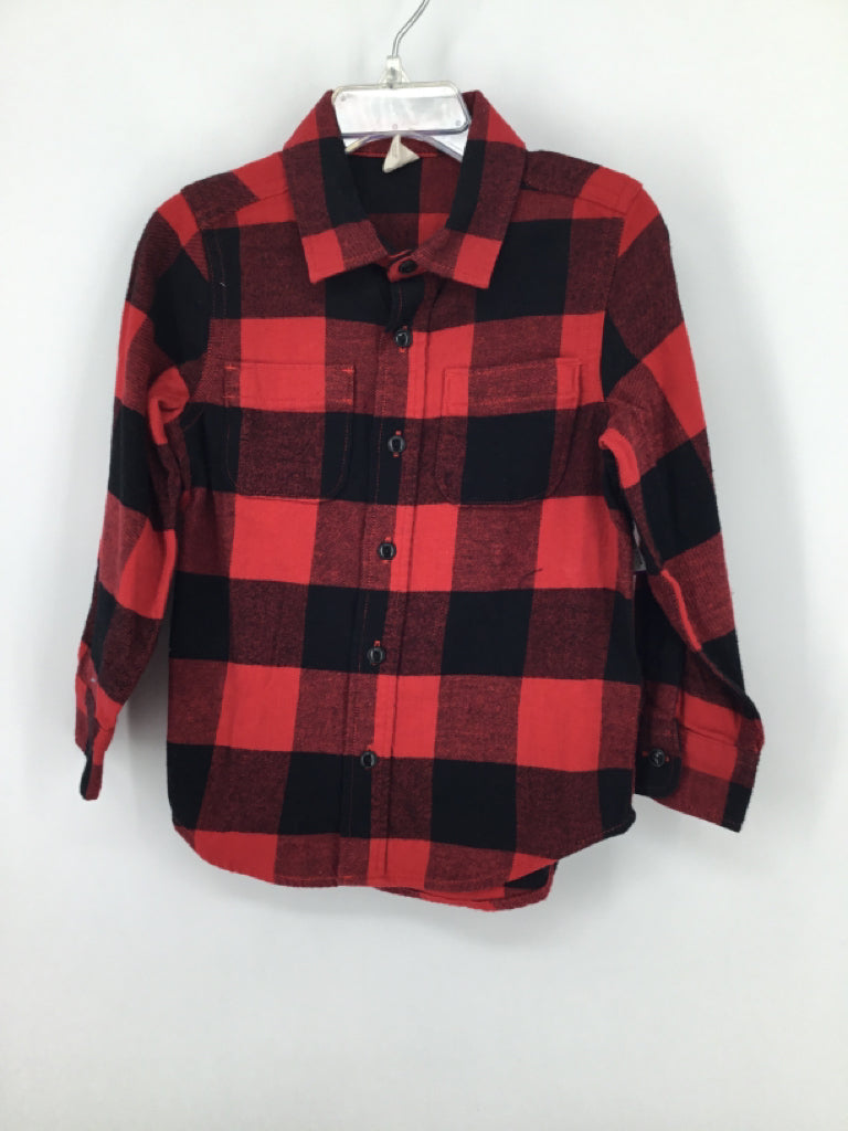 Baby Gap Child Size 4 Red Checkered Shirt - boys