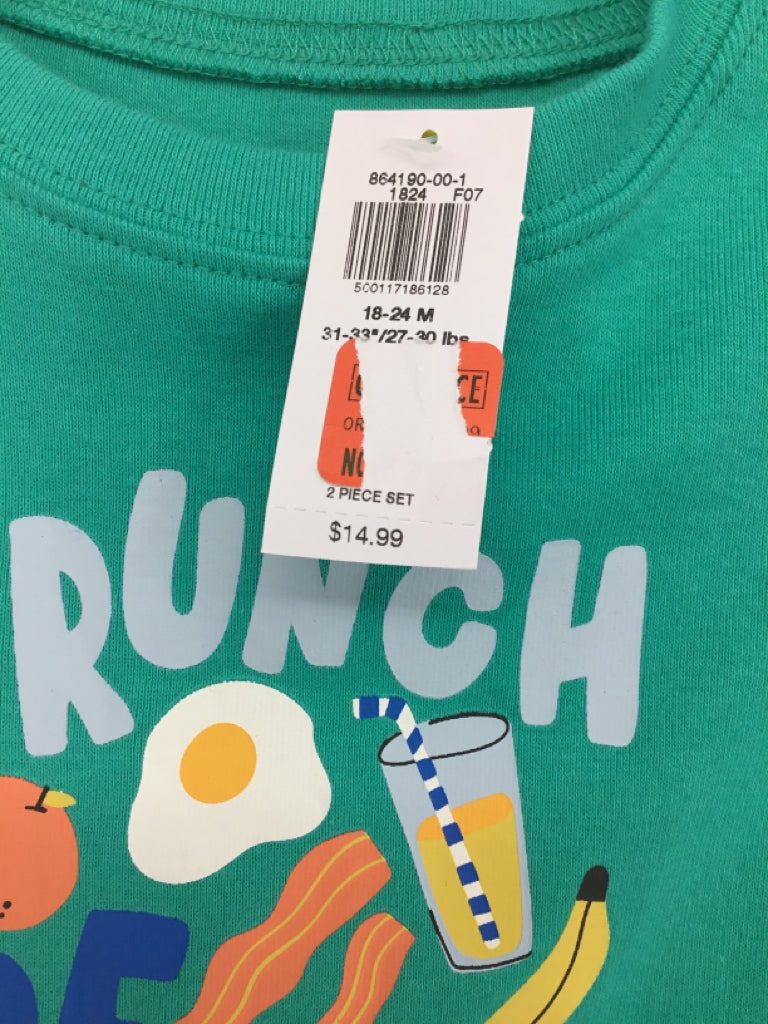 Old Navy Child Size 18-24 Months Green screen printed Pajamas - boys
