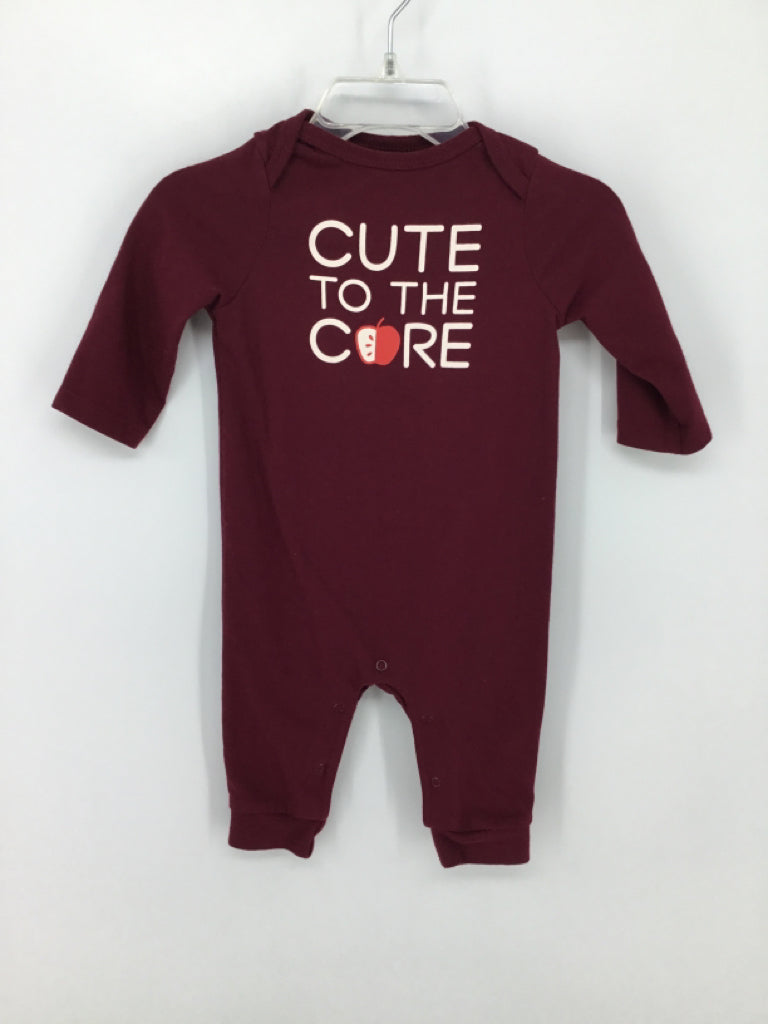 Cat & Jack Child Size 0-6 Months Burgundy Outfit - girls