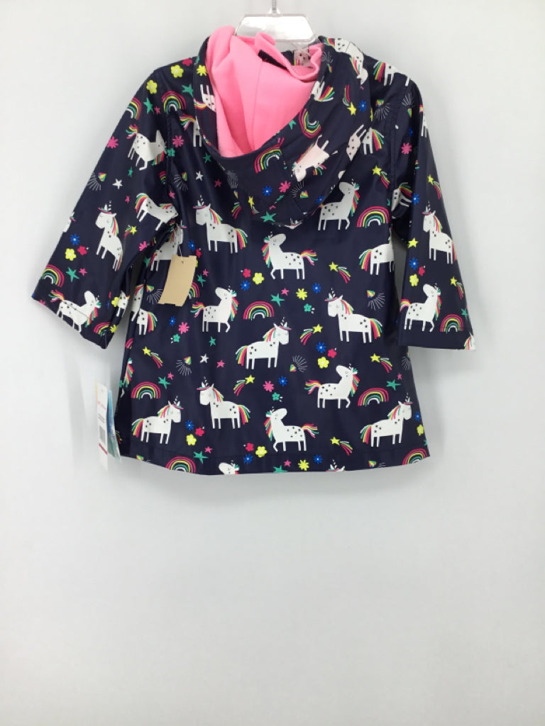 Pink Platinum Child Size 2 Navy Raincoat - girls