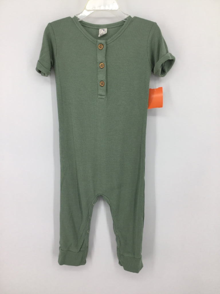 brandless Child Size 2 Slim Green Solid Outfit - boys