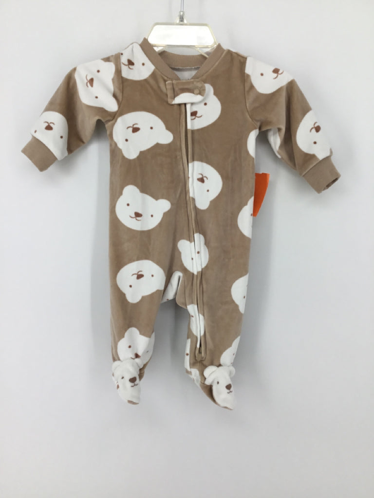 Just One You Made by Carters Child Size Newborn Tan Sleepers