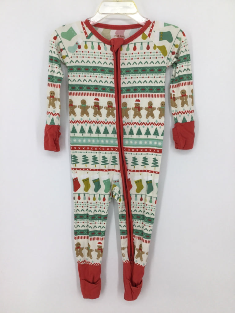 Little Sleepies Child Size 6-12 Months Red Christmas Pajamas