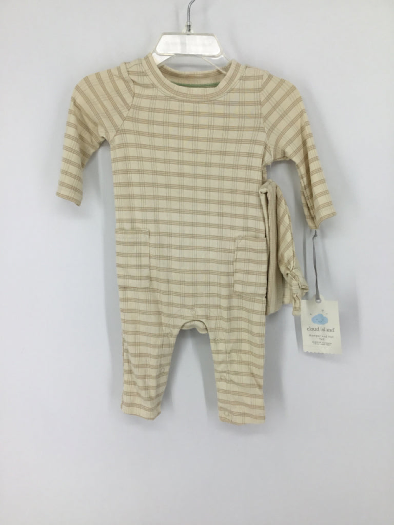 cloud island Child Size 0-3 Months Tan Print Outfit - boys