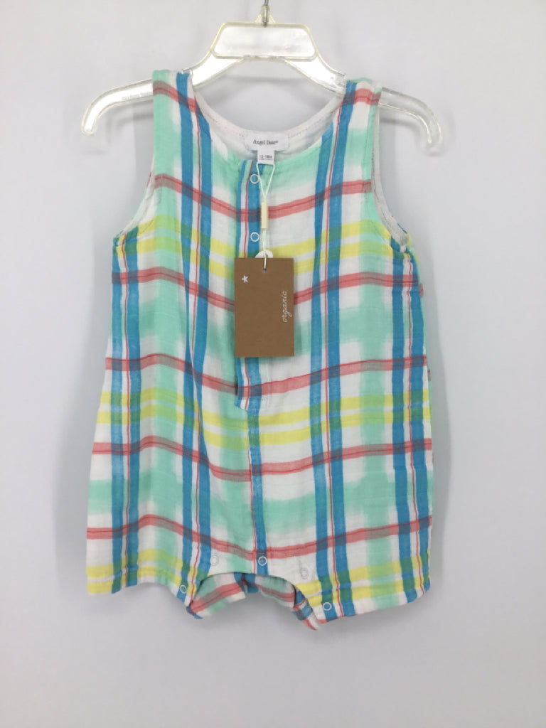 Angel Dear Child Size 12-18 Months Blue Plaid Outfit - boys