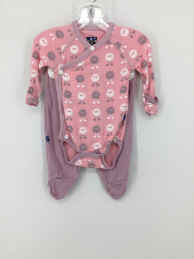 Kickee Pants Child Size 0-3 Months Pink Outfit - girls