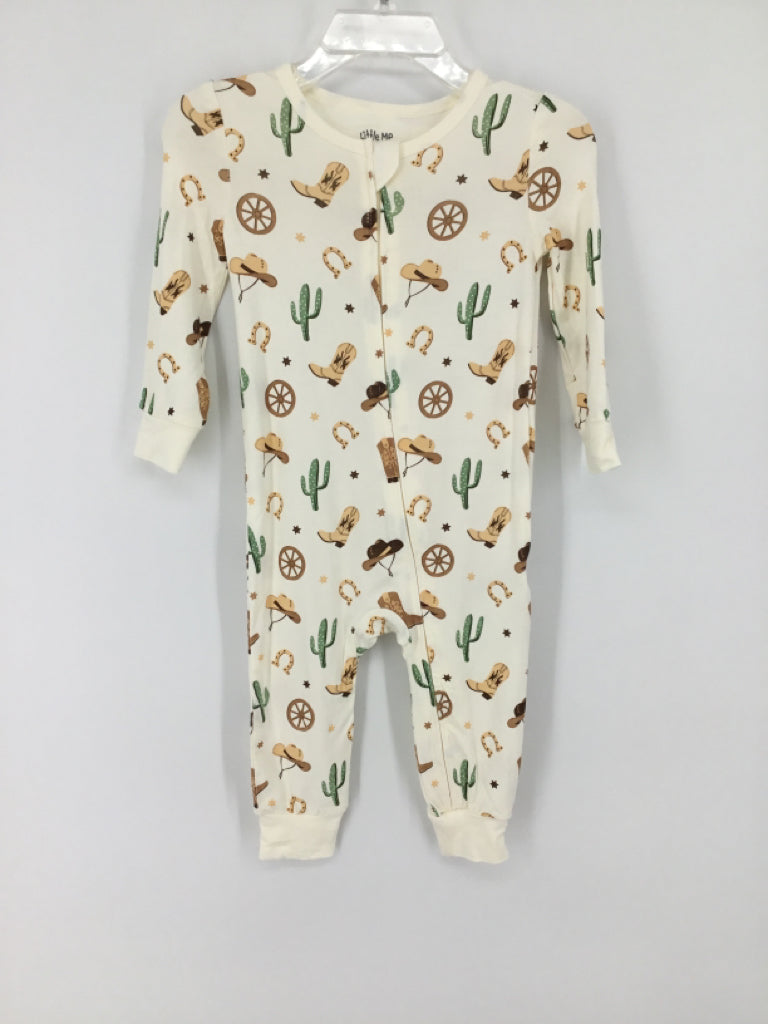 Little Me Child Size 12 Months Cream Print Pajamas - boys