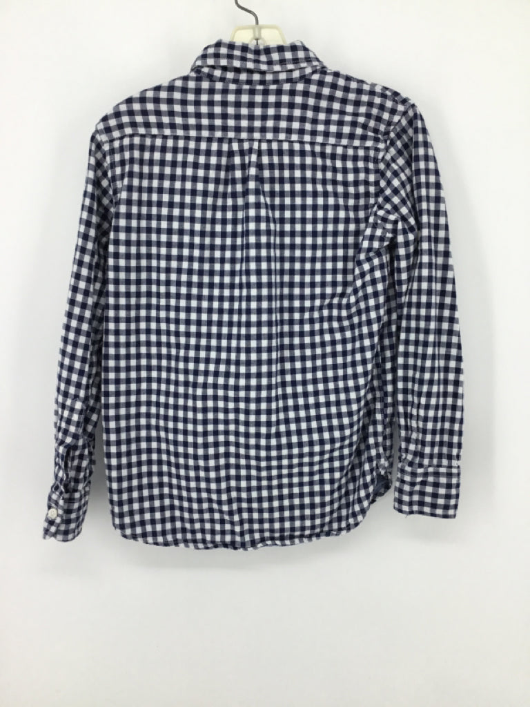 Gap Kids Child Size 8 Navy Gingham Shirt - boys