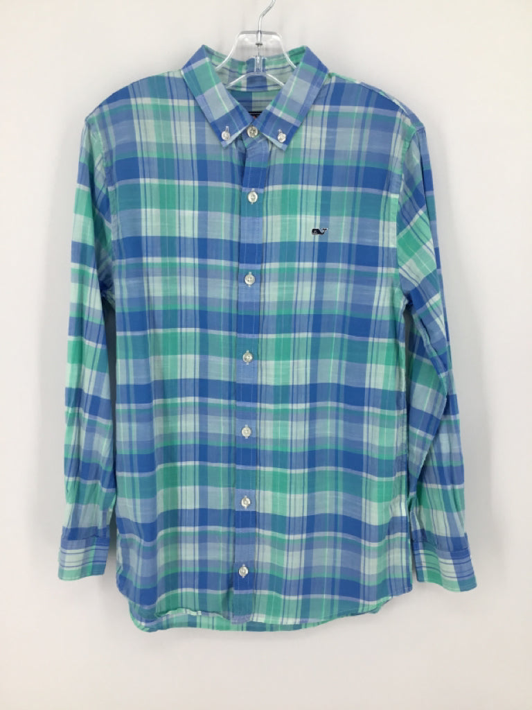 vineyard vines Child Size 12 Blue Plaid Shirt - boys
