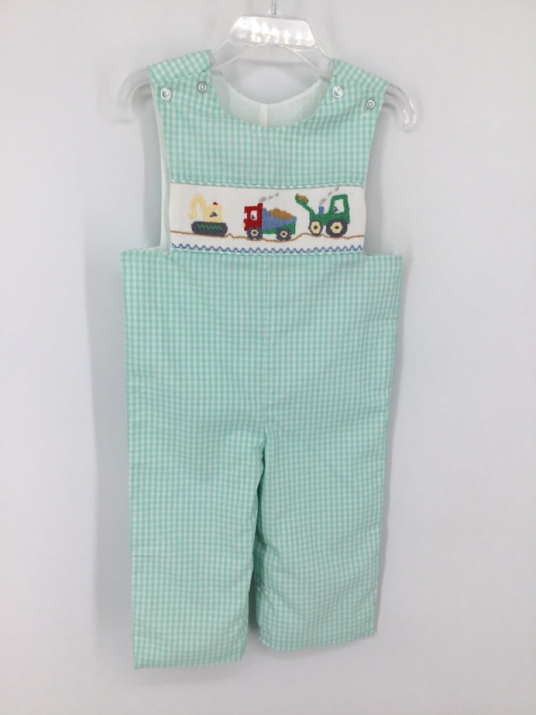 Stitchy Fish Child Size 12 Months Green smocked Outfit - boys
