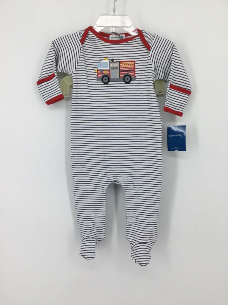 Magnolia Baby Child Size 3 Months Navy Stripe Outfit - boys