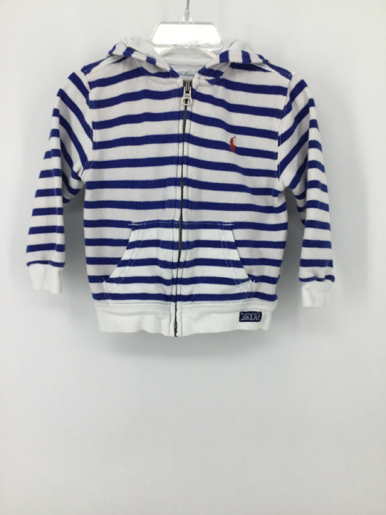 Ralph Lauren Child Size 18 Months Blue Stripe Hoodie - boys