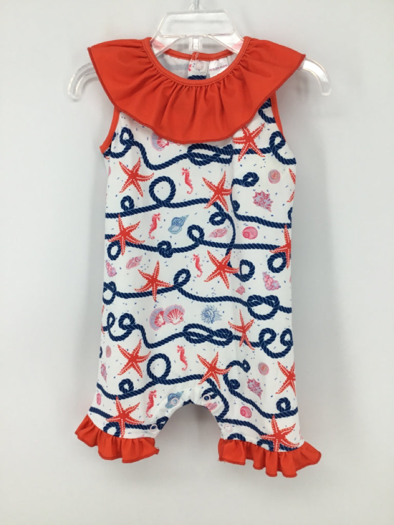 Penelope Plum Child Size 12 Months Red Stars & Stripes Outfit