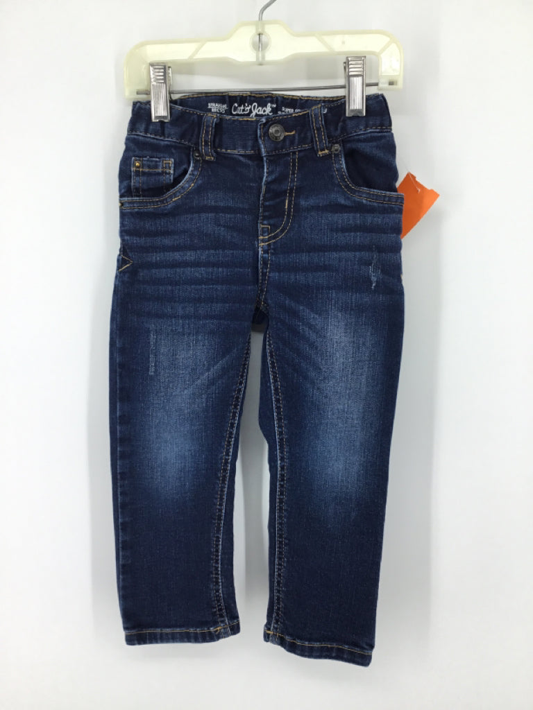Cat & Jack Child Size 3 Blue Solid Jeans - boys