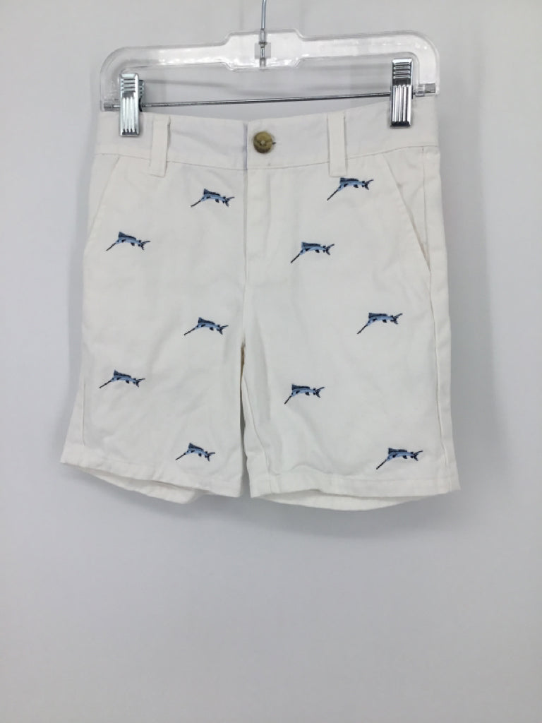 Janie and Jack Child Size 5 White Embroidered Shorts - boys