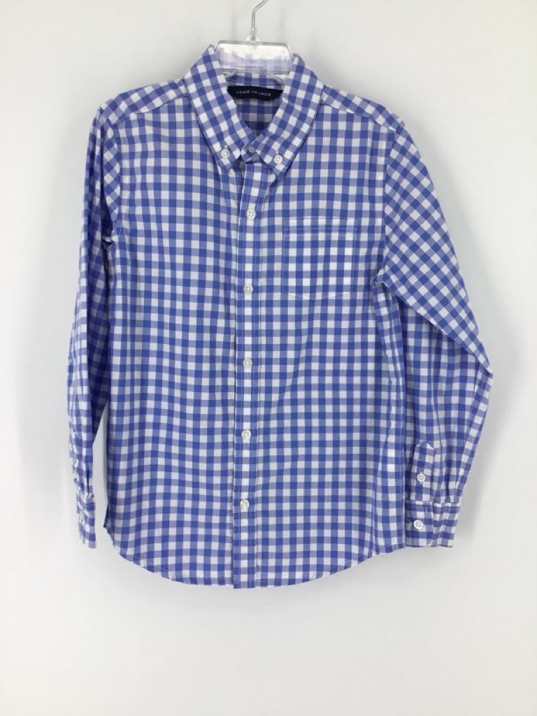 Janie and Jack Child Size 6 Blue Gingham Shirt - boys