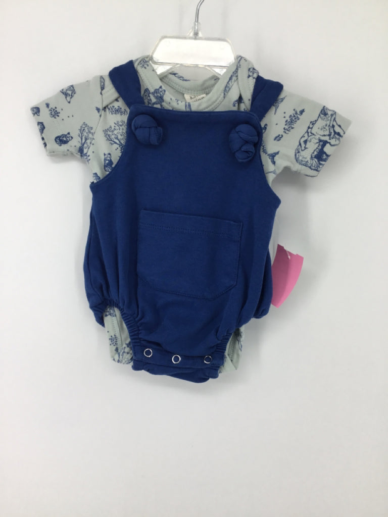 Kate Quinn Organics Child Size 0-3 Months Blue Outfit - girls