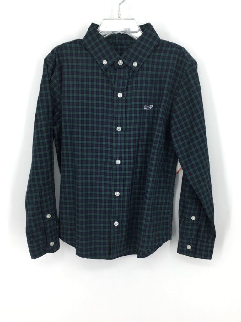 vineyard vines Child Size 7 Green Plaid Shirt - boys