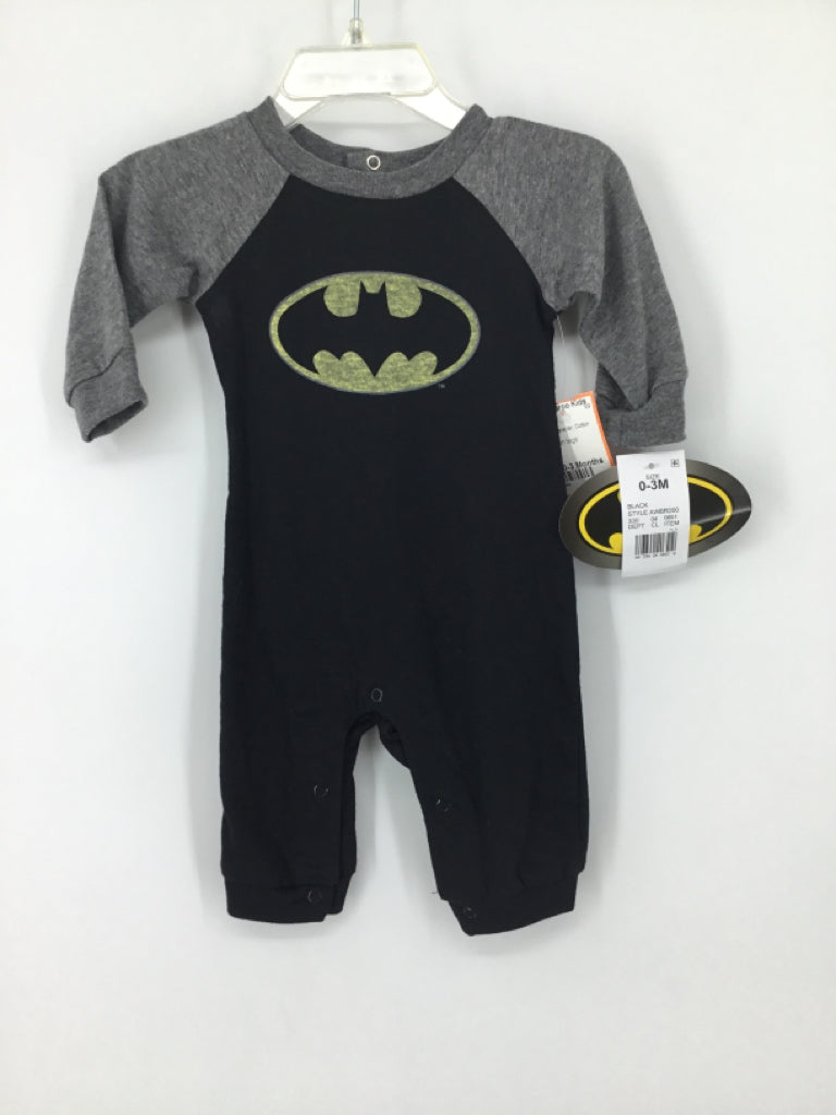 Batman Child Size 0-3 Months Black Character Outfit - boys