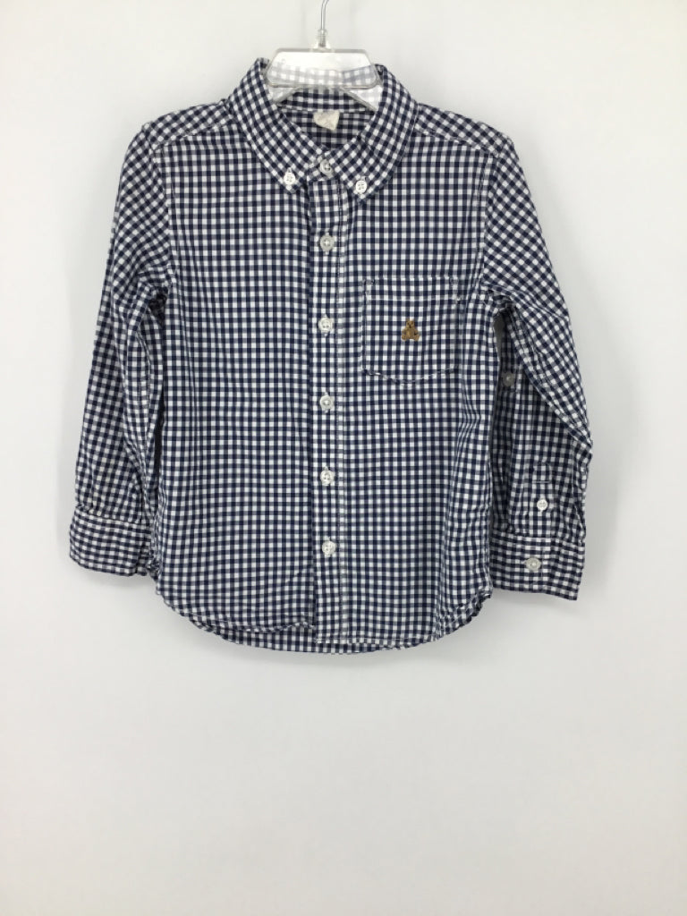 Baby Gap Child Size 4 Navy Gingham Shirt - boys