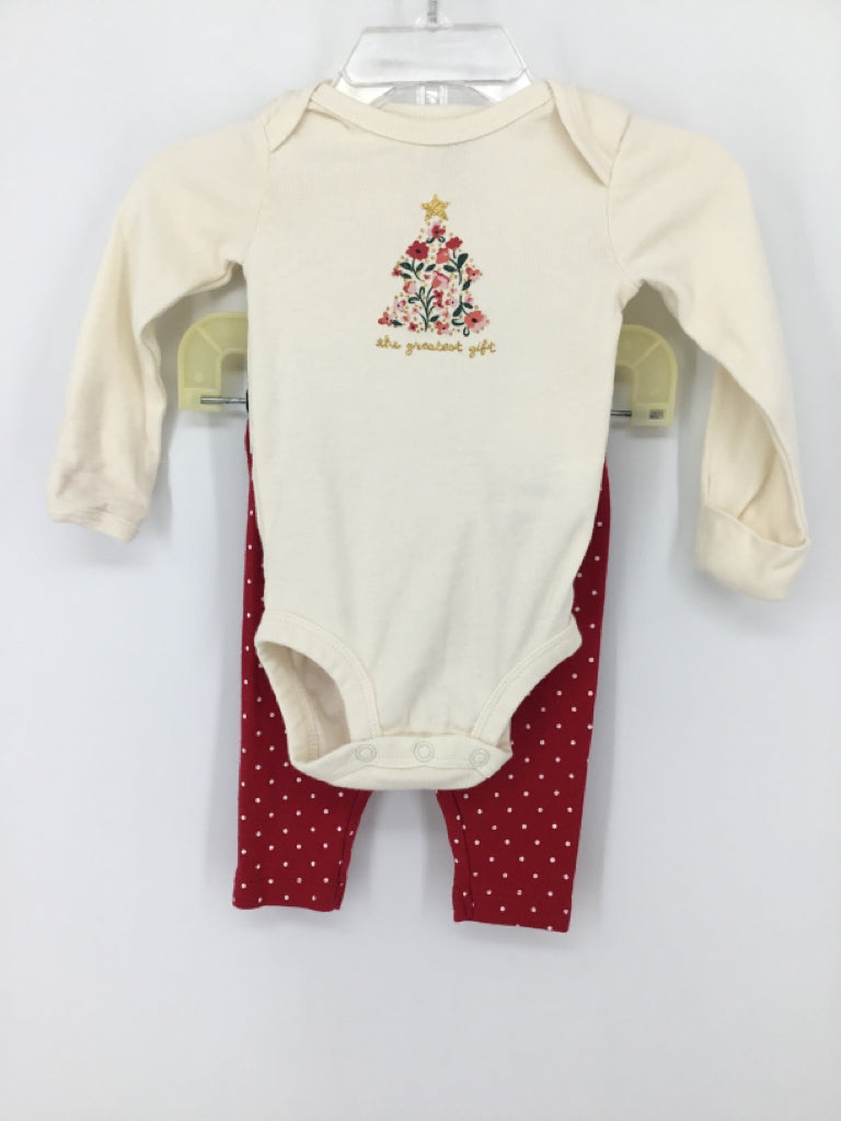 Carter's Child Size 3 Months Red Christmas Outfit