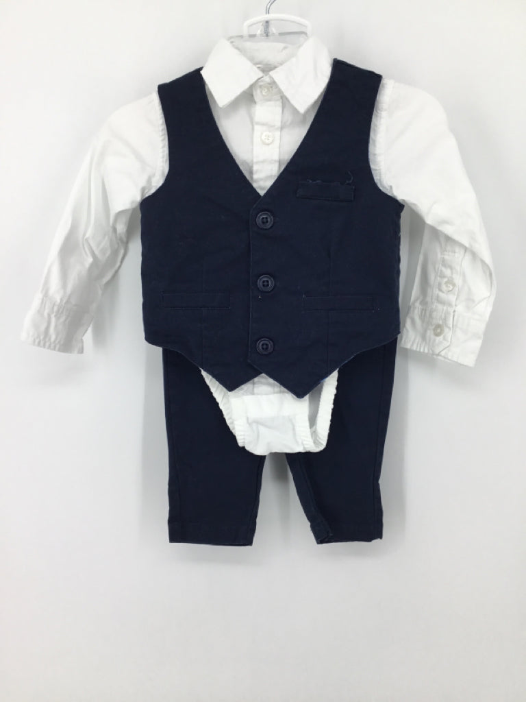 Andy & Evan Child Size 3-6 Months Navy Solid Suit - boys