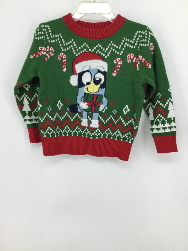 Bluey Child Size 18 Months Green Christmas Sweater